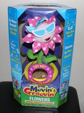 3/$88❤️Movin and Groovin Dancing Decorative Flower Speaker Toy Ipod Mp3 CDplayer